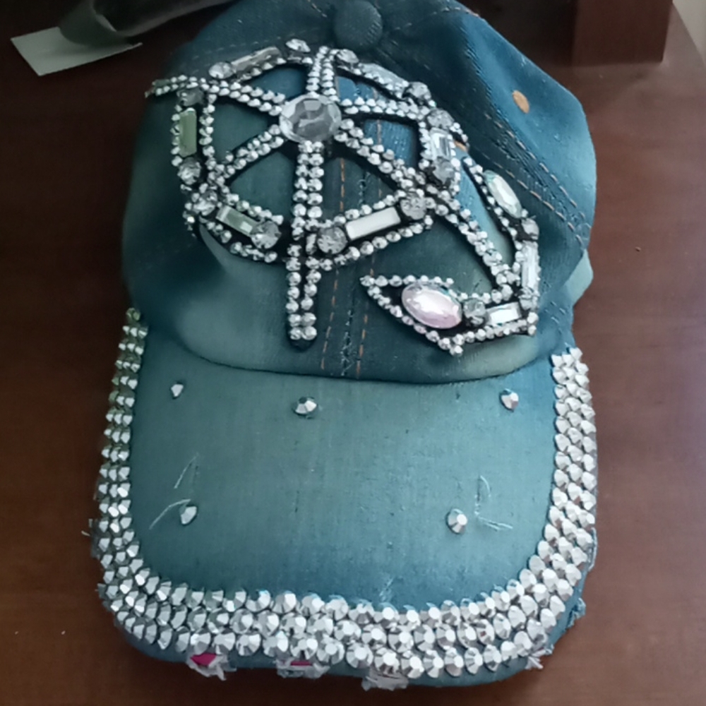 Sparkly blue jean hat
